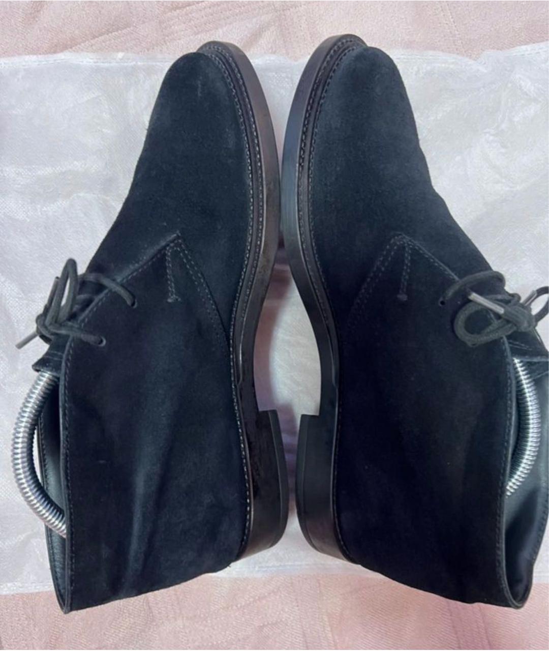 TOD'S Черные замшевые низкие ботинки, фото 3