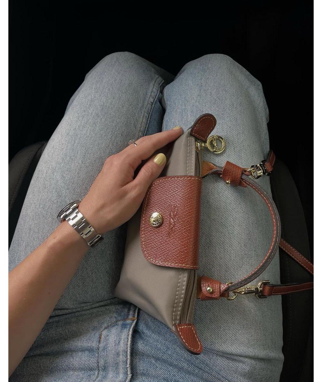 LONGCHAMP Серая сумка с короткими ручками, фото 6