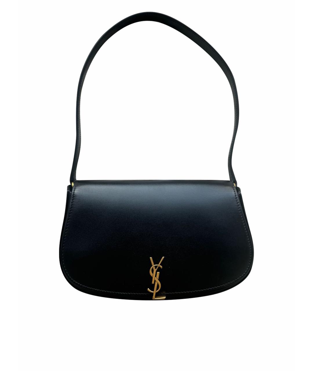 SAINT LAURENT Черная кожаная сумка с короткими ручками, фото 1