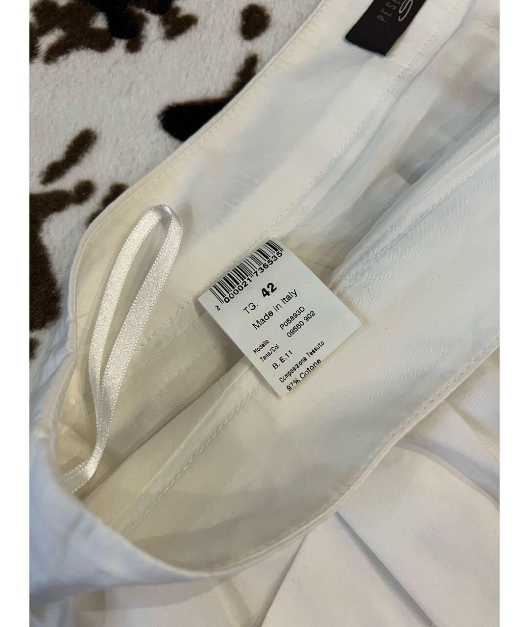 PESERICO Белая хлопко-эластановая юбка миди, фото 6