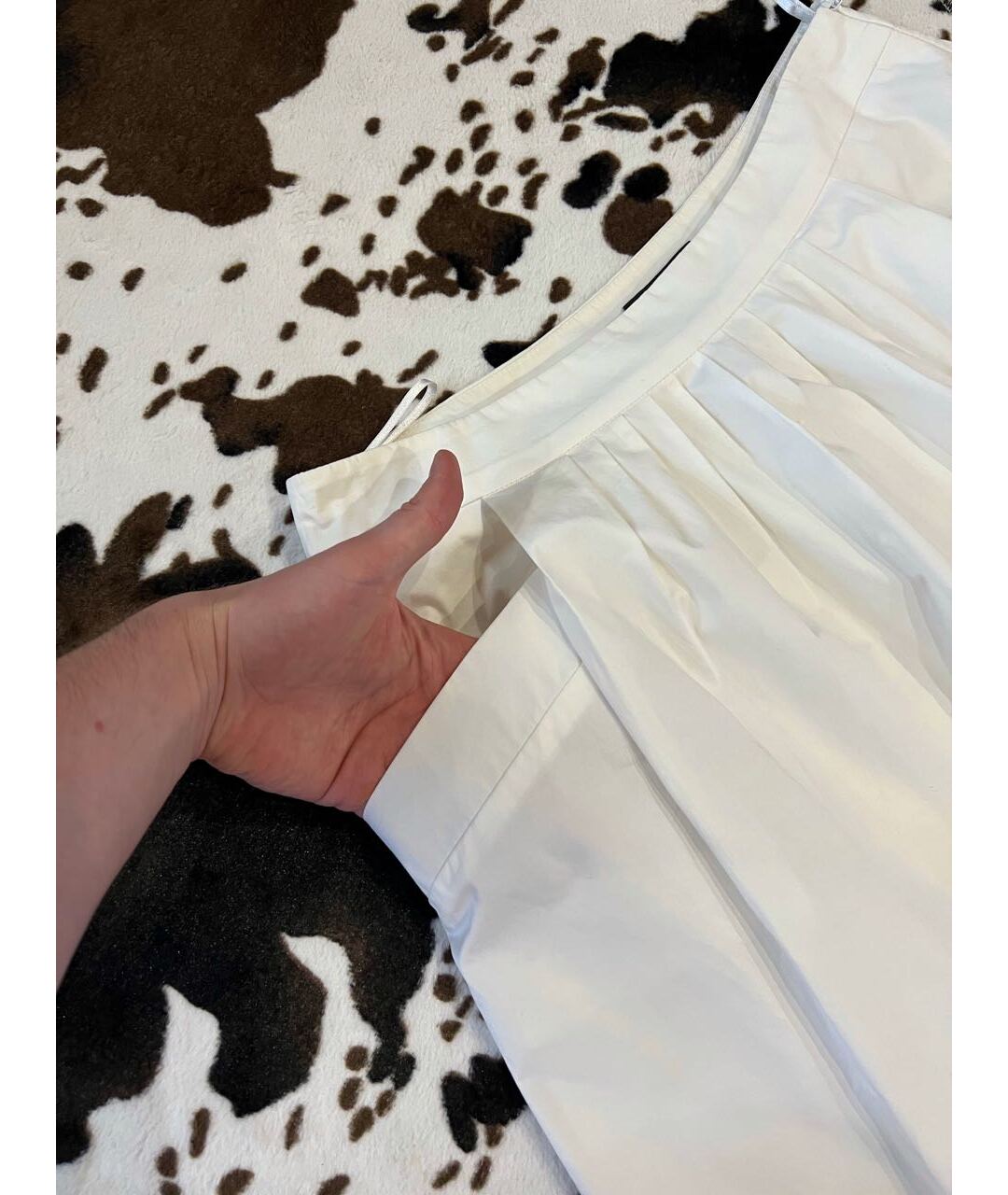 PESERICO Белая хлопко-эластановая юбка миди, фото 4