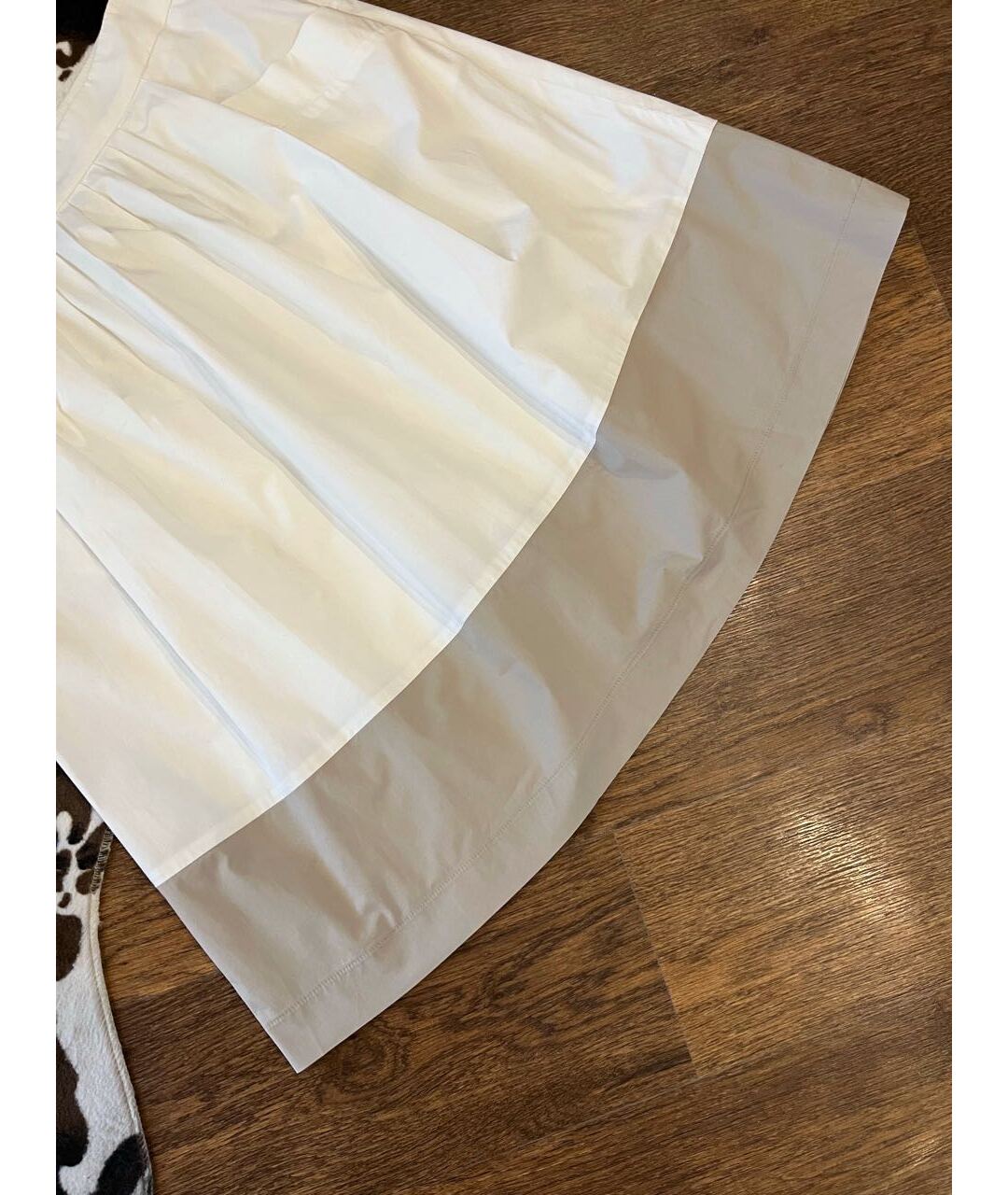 PESERICO Белая хлопко-эластановая юбка миди, фото 2
