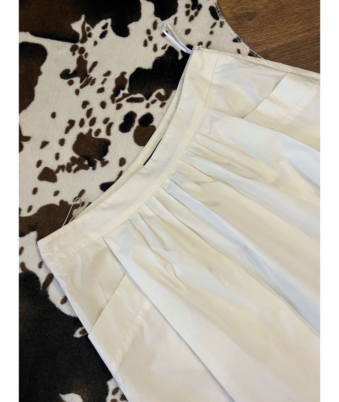 PESERICO Белая хлопко-эластановая юбка миди, фото 3