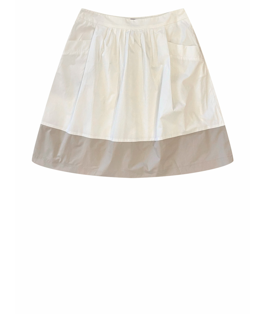 PESERICO Белая хлопко-эластановая юбка миди, фото 1