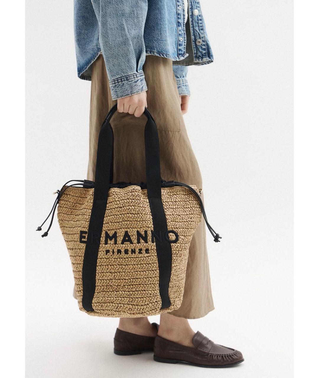 ERMANNO SCERVINO Бежевая сумка тоут, фото 7