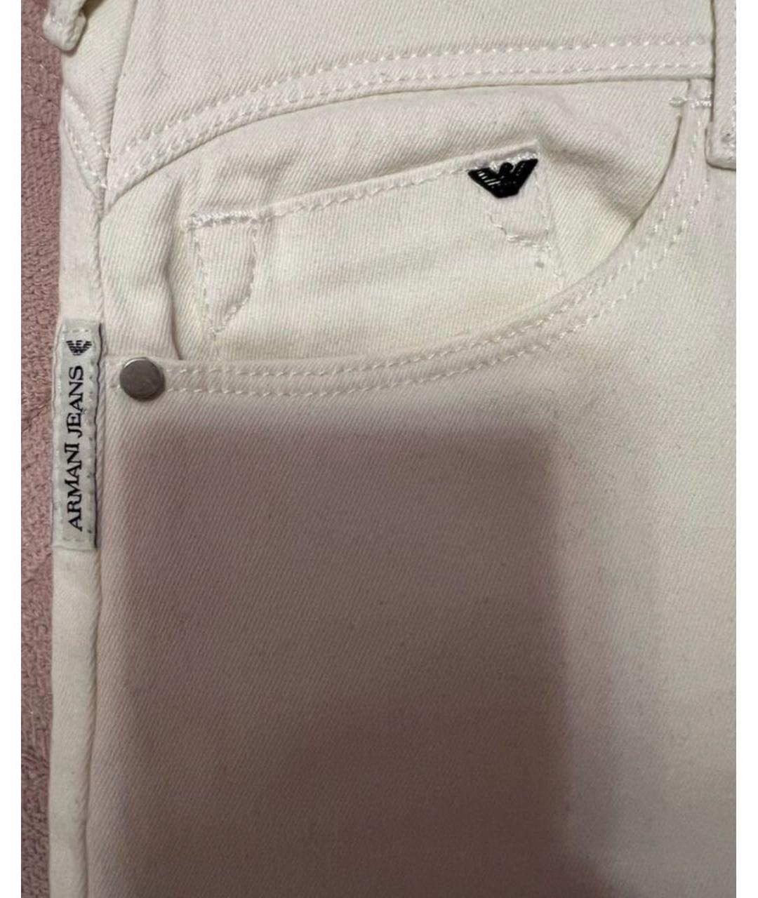 ARMANI JEANS Бежевые хлопковые прямые джинсы, фото 4