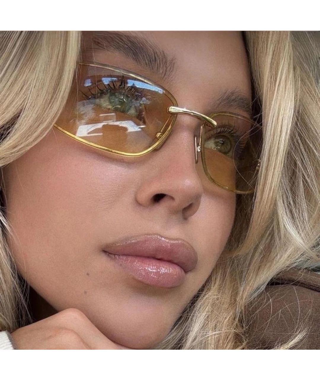 MIU MIU Золотые металлические солнцезащитные очки, фото 8