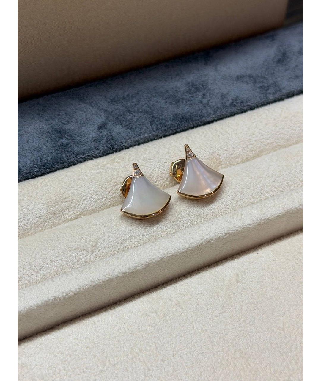 BVLGARI Белые серьги из розового золота, фото 4