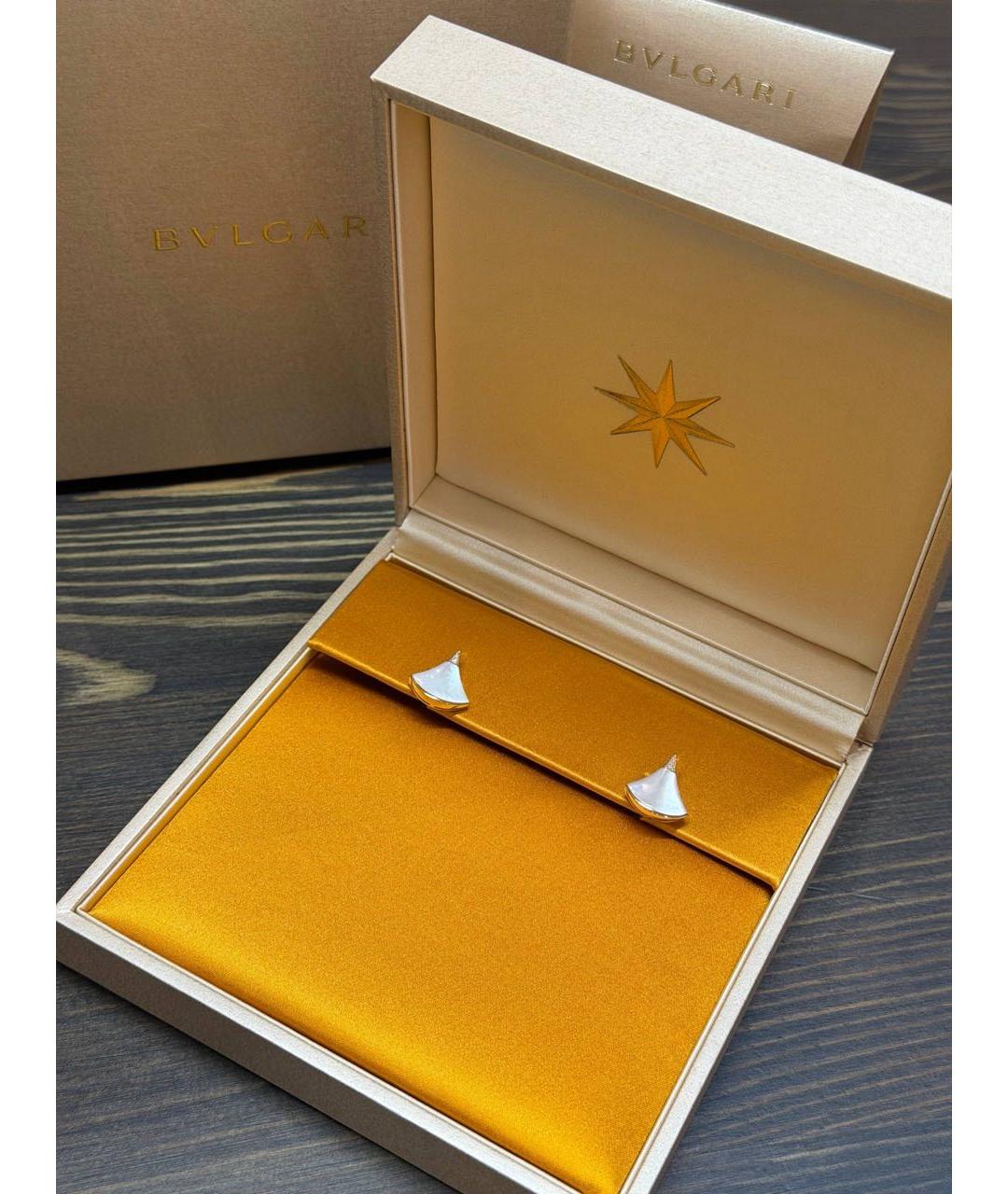 BVLGARI Белые серьги из розового золота, фото 2