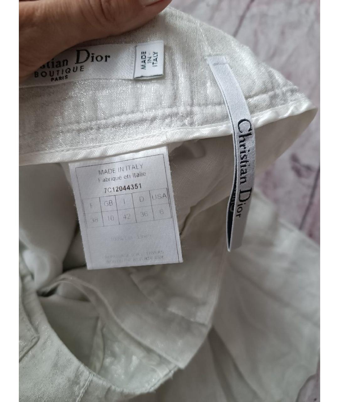 CHRISTIAN DIOR Белые льняные шорты, фото 5