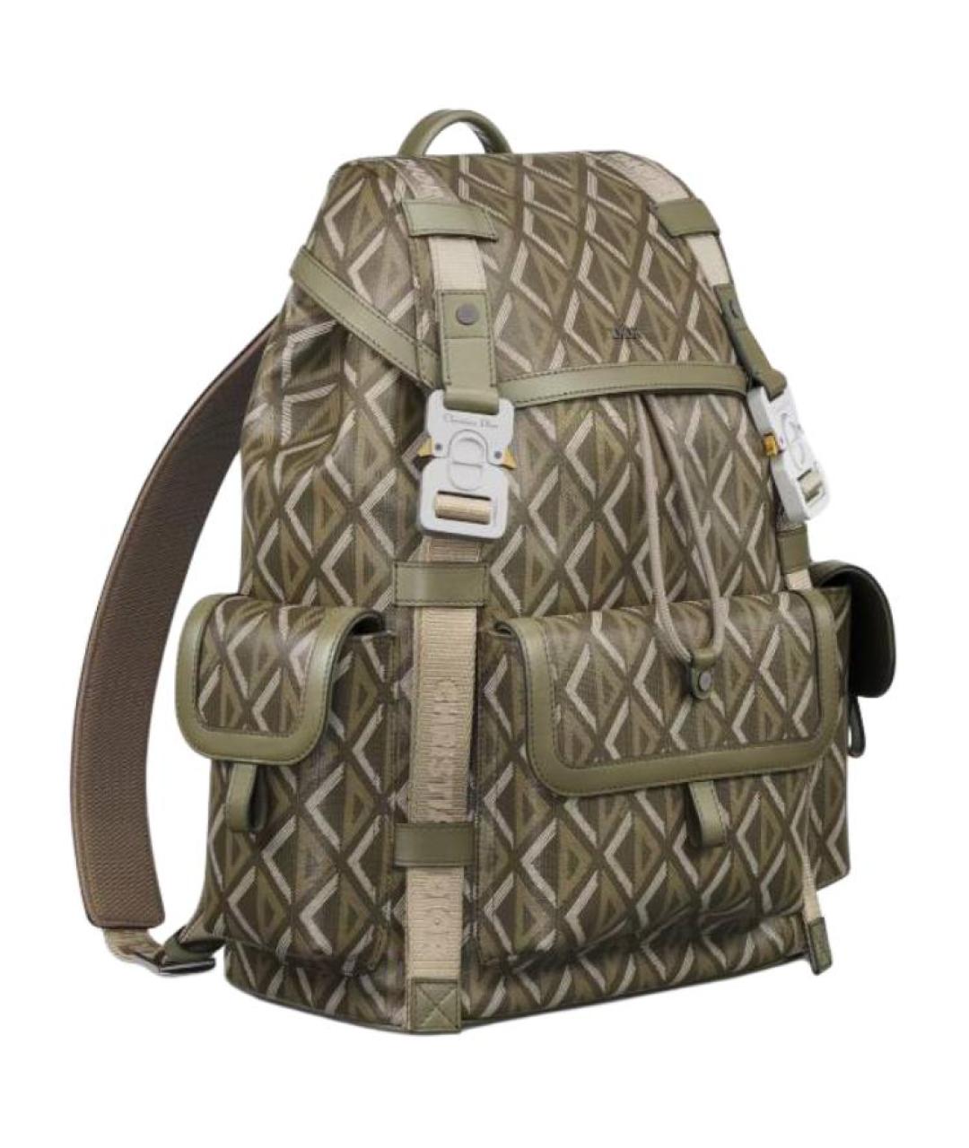 CHRISTIAN DIOR Зеленый хлопковый рюкзак, фото 2