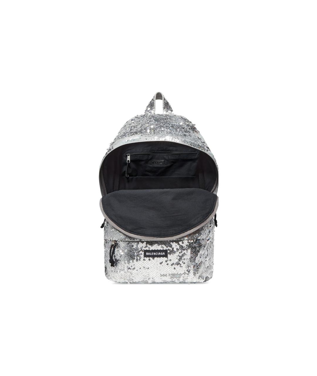 BALENCIAGA Серебрянный тканевый рюкзак, фото 5
