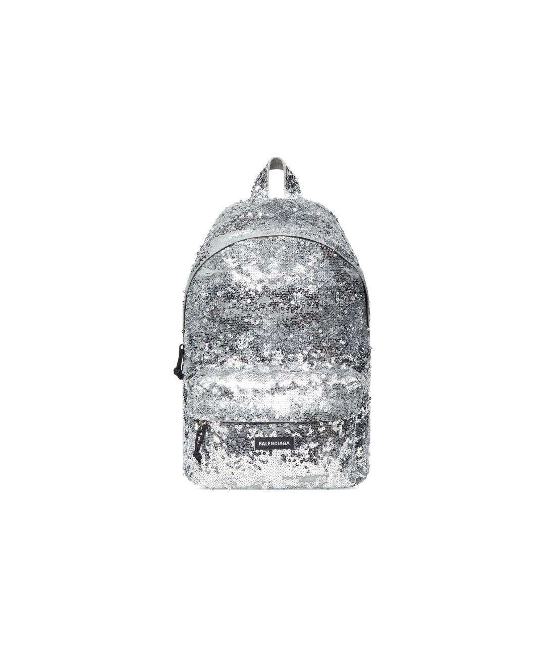 BALENCIAGA Серебрянный тканевый рюкзак, фото 6