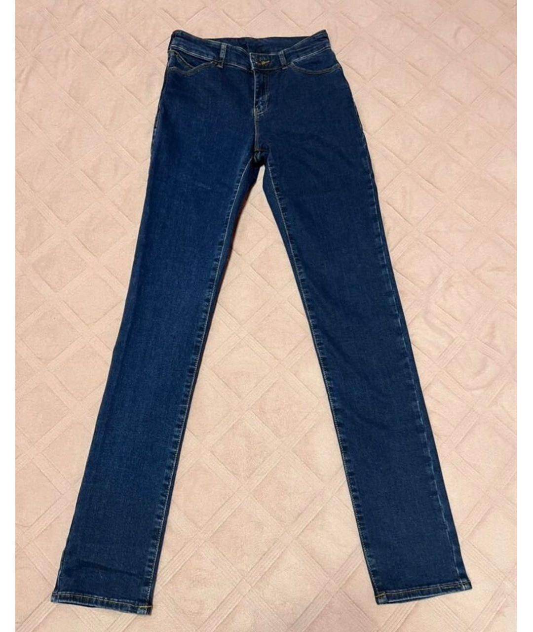 EMPORIO ARMANI Синие хлопковые прямые джинсы, фото 5