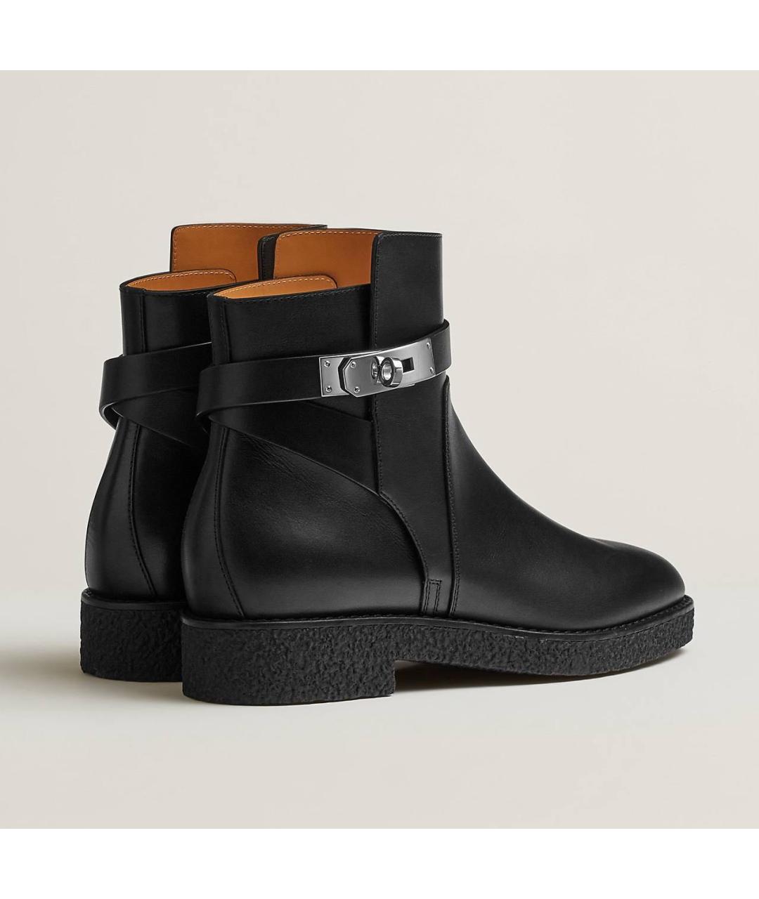 HERMES Черные кожаные ботинки, фото 3