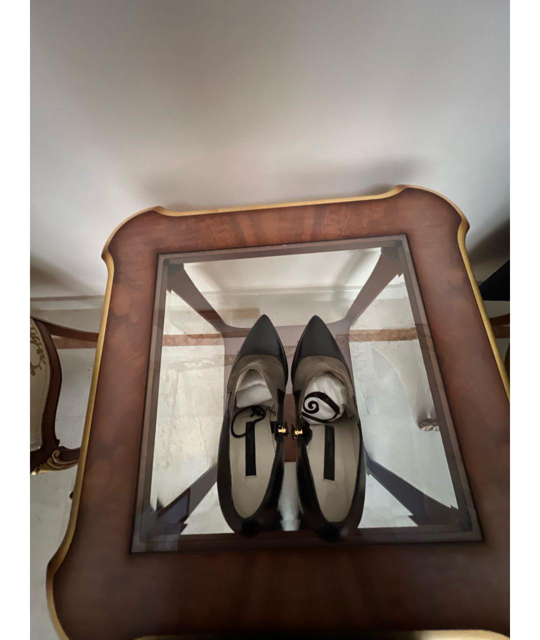 ALBERTA FERRETTI Черные кожаные туфли, фото 3