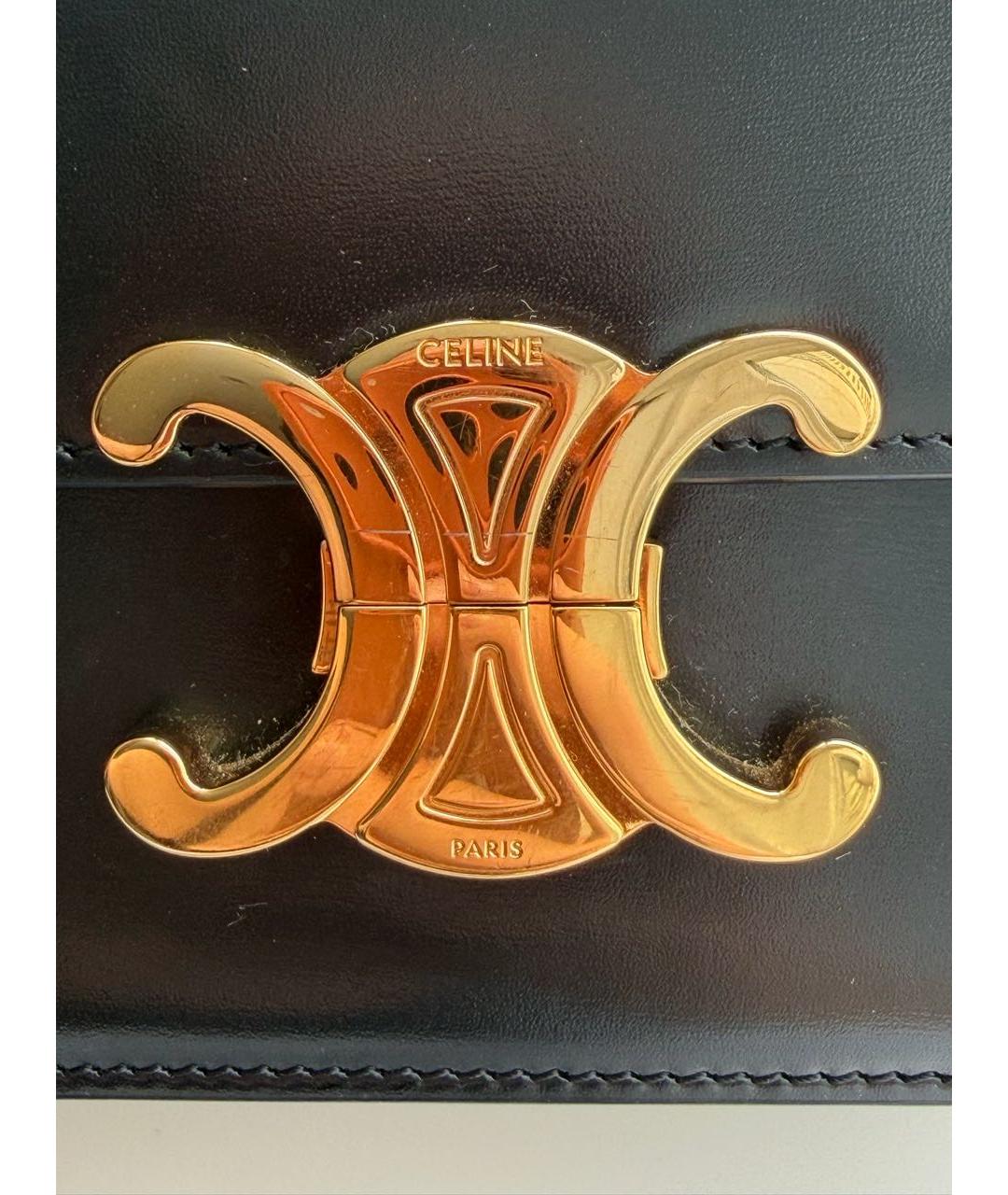 CELINE Черная кожаная сумка через плечо, фото 6