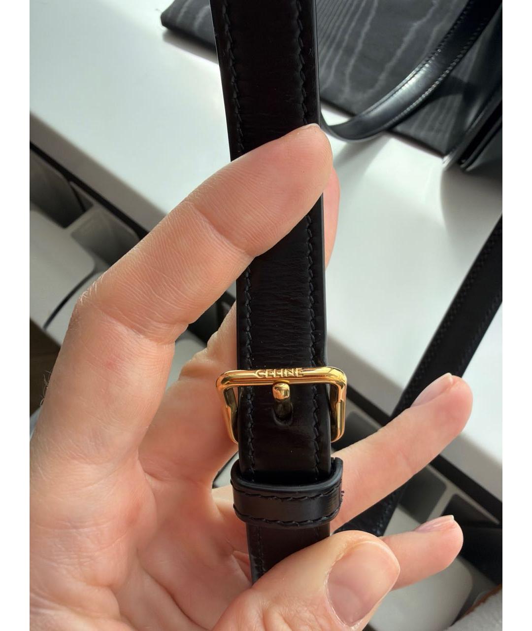CELINE Черная кожаная сумка через плечо, фото 5