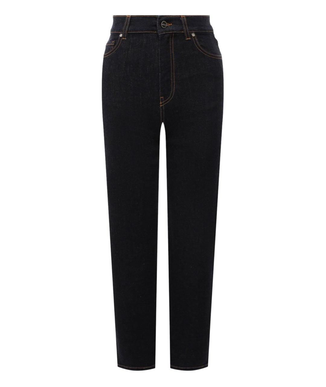 KITON Темно-синие хлопко-кашемировые джинсы слим, фото 6