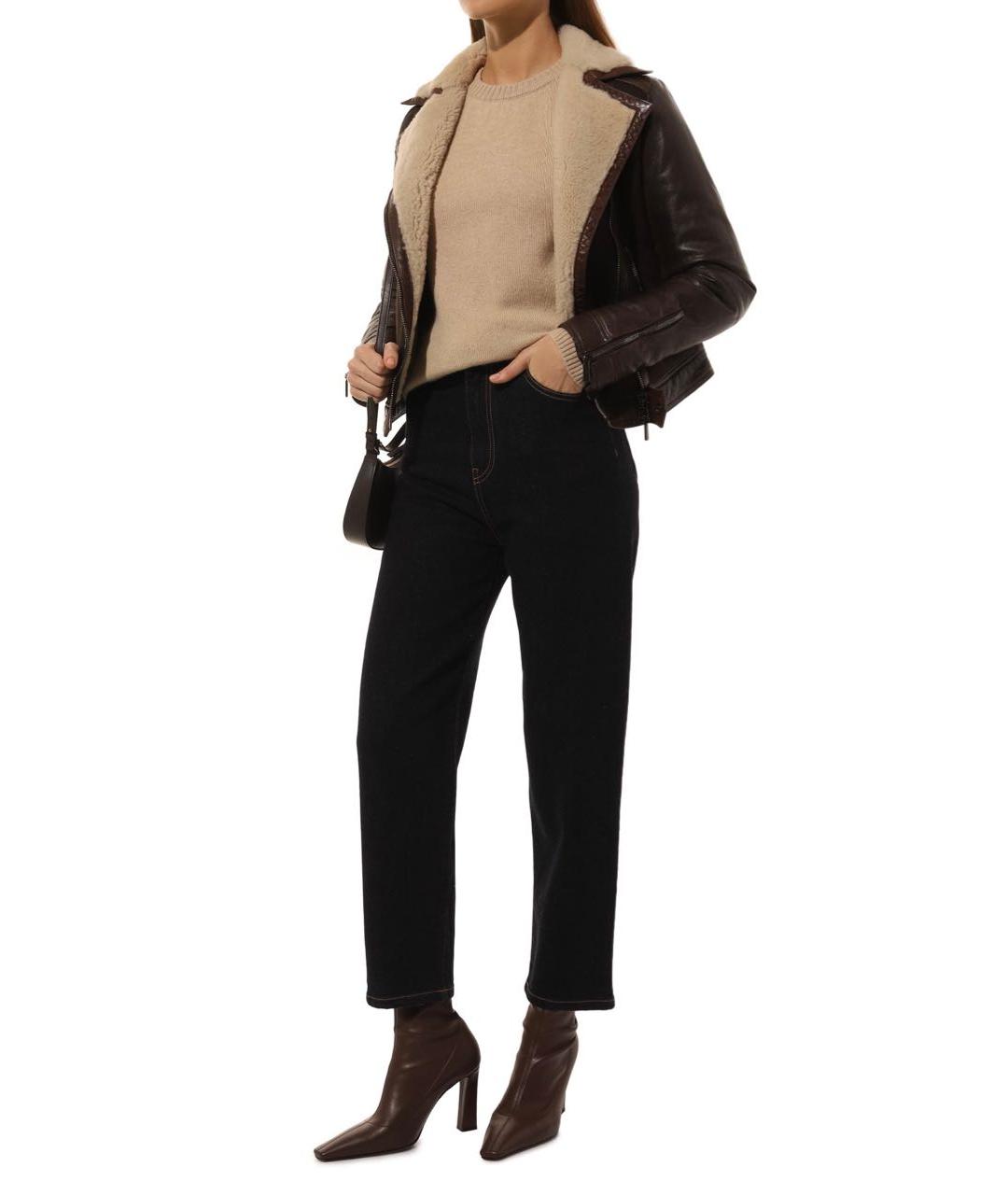 KITON Темно-синие хлопко-кашемировые джинсы слим, фото 2