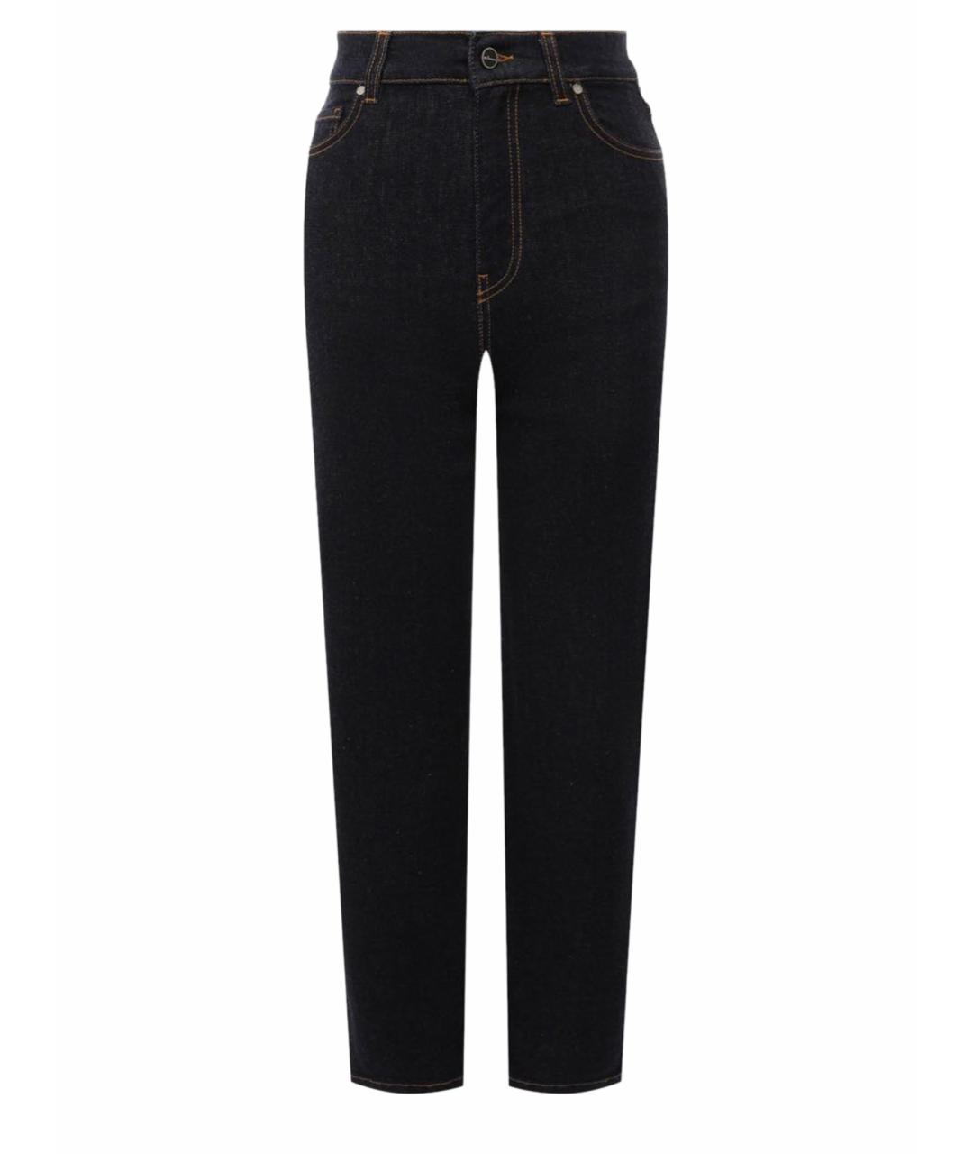 KITON Темно-синие хлопко-кашемировые джинсы слим, фото 1