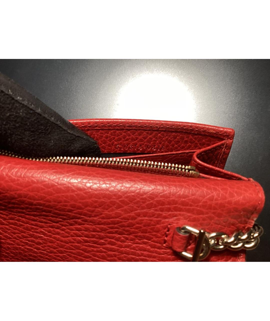 GUCCI Красная кожаная сумка через плечо, фото 3