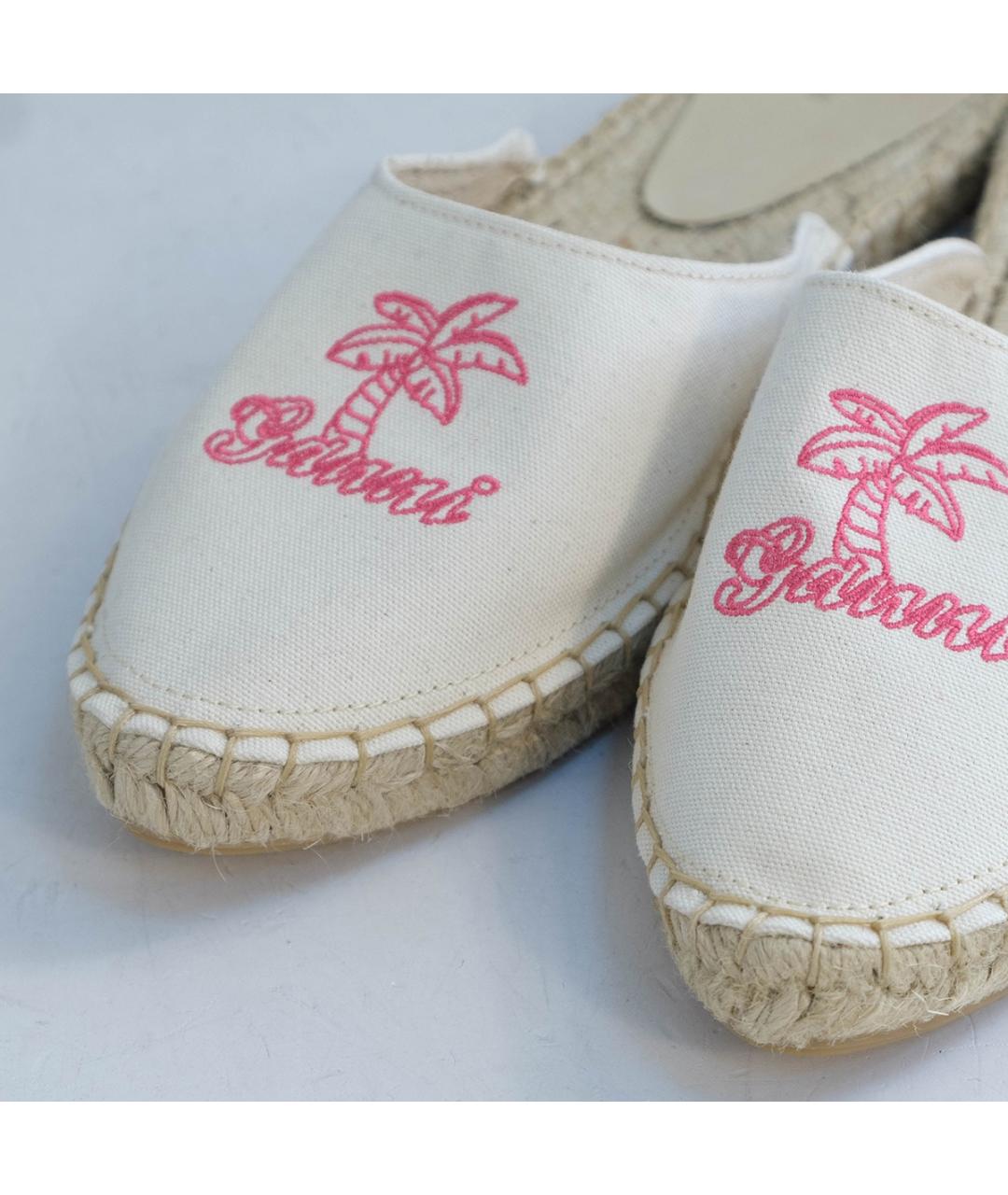 GANNI Белые текстильные шлепанцы, фото 3