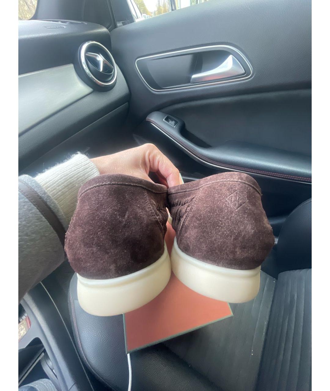 LORO PIANA Коричневые замшевые лоферы, фото 4