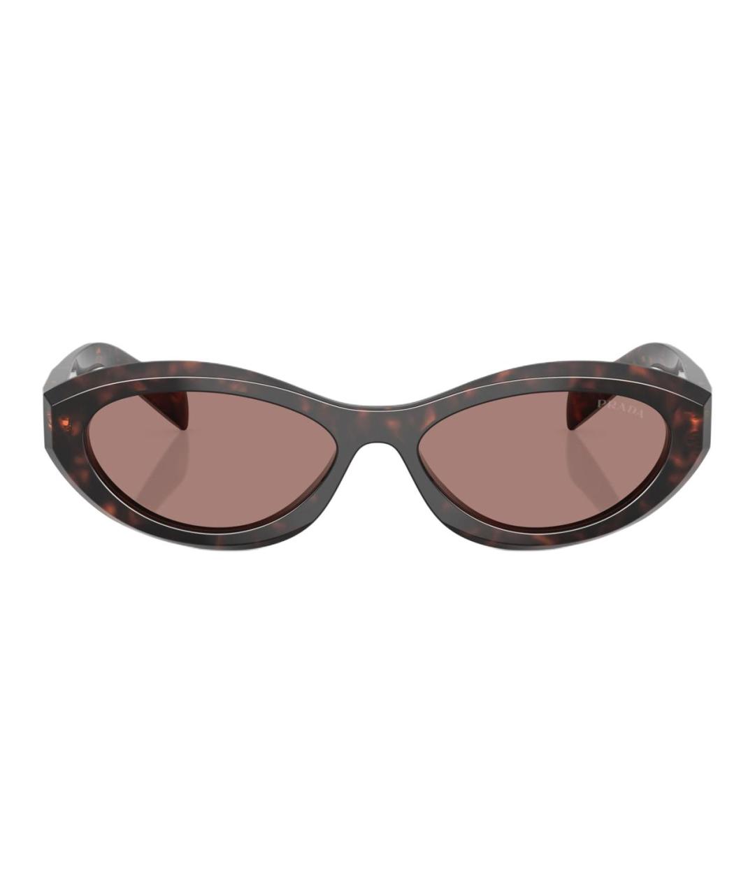 PRADA Коричневые пластиковые солнцезащитные очки, фото 2
