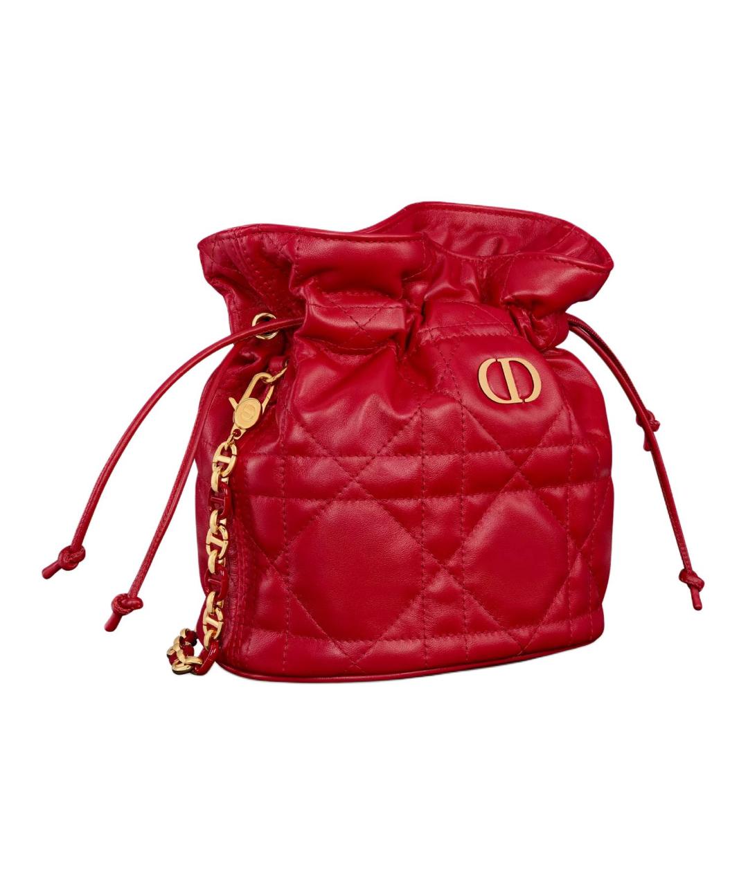CHRISTIAN DIOR Красная кожаная сумка через плечо, фото 3