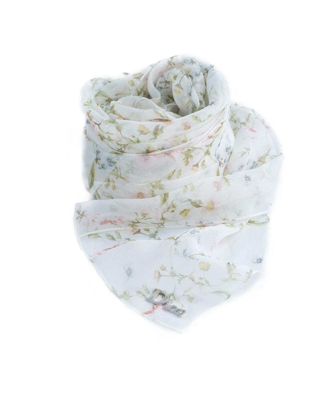 CHRISTIAN DIOR Бежевый шелковый шарф, фото 2