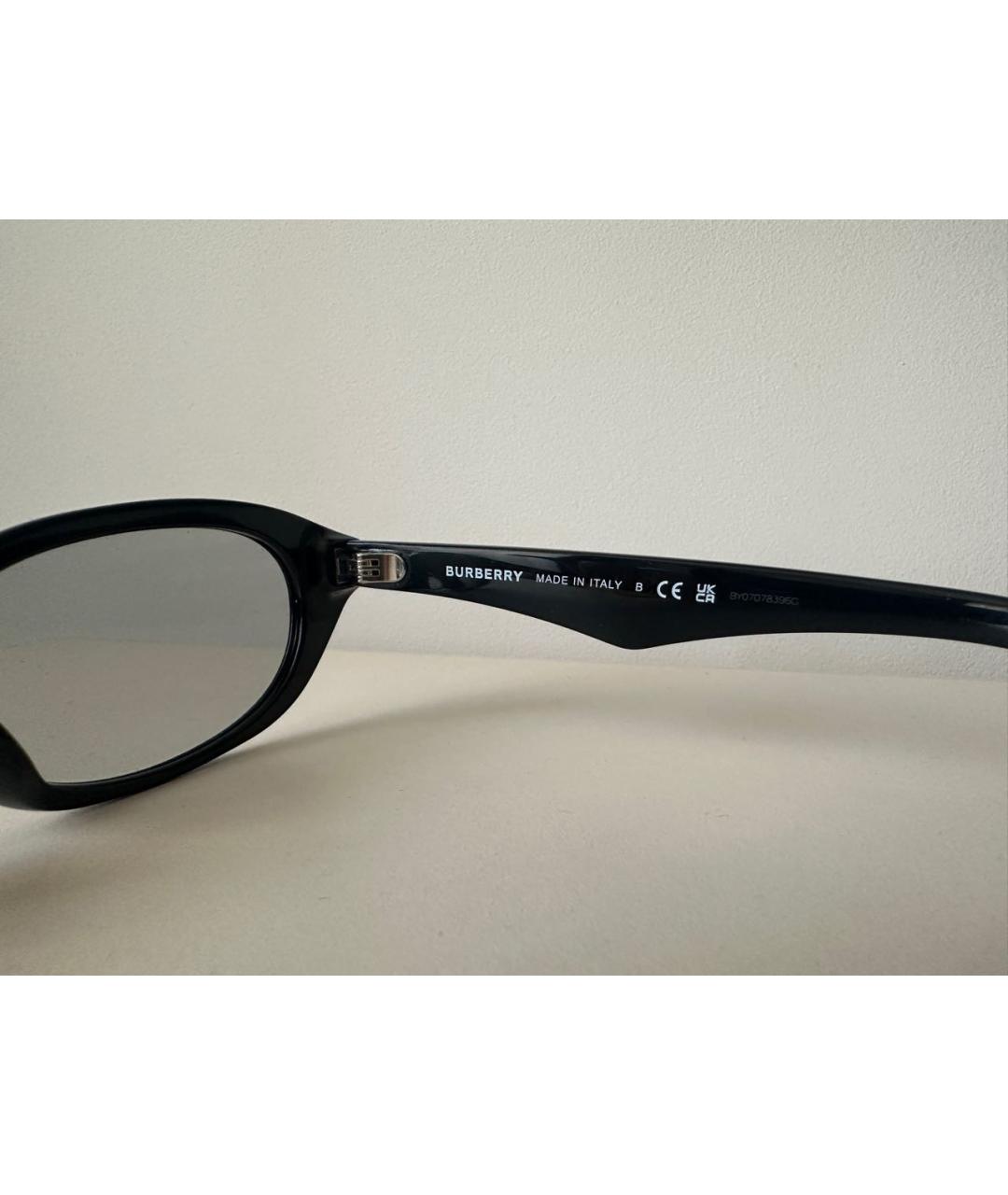 BURBERRY Черные пластиковые солнцезащитные очки, фото 7