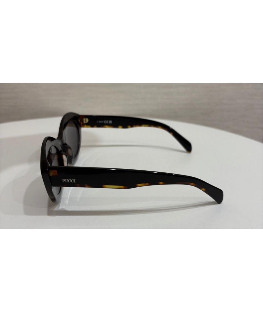 EMILIO PUCCI Коричневые пластиковые солнцезащитные очки, фото 2