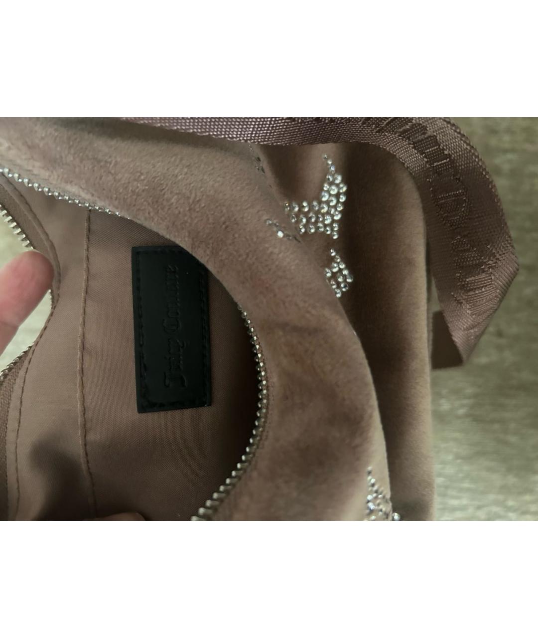 JUICY COUTURE Коричневая синтетическая сумка с короткими ручками, фото 4