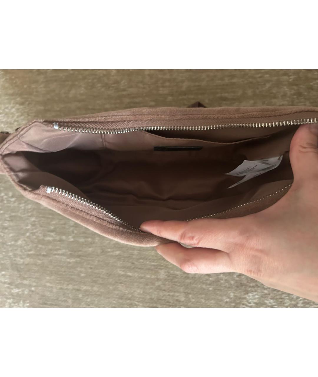 JUICY COUTURE Коричневая синтетическая сумка с короткими ручками, фото 6