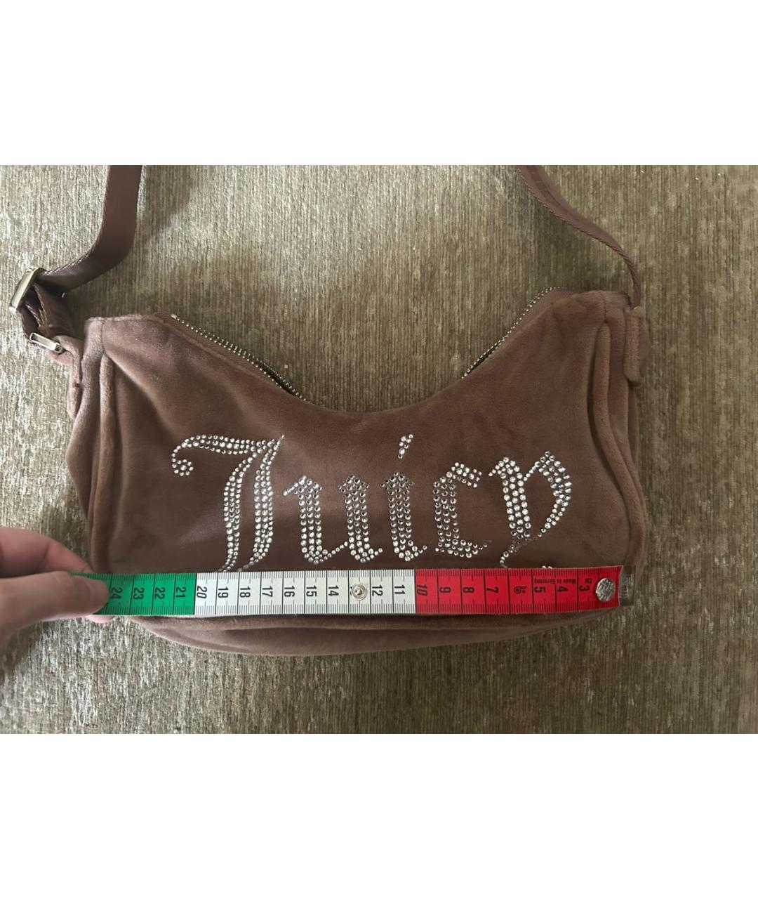 JUICY COUTURE Коричневая синтетическая сумка с короткими ручками, фото 7