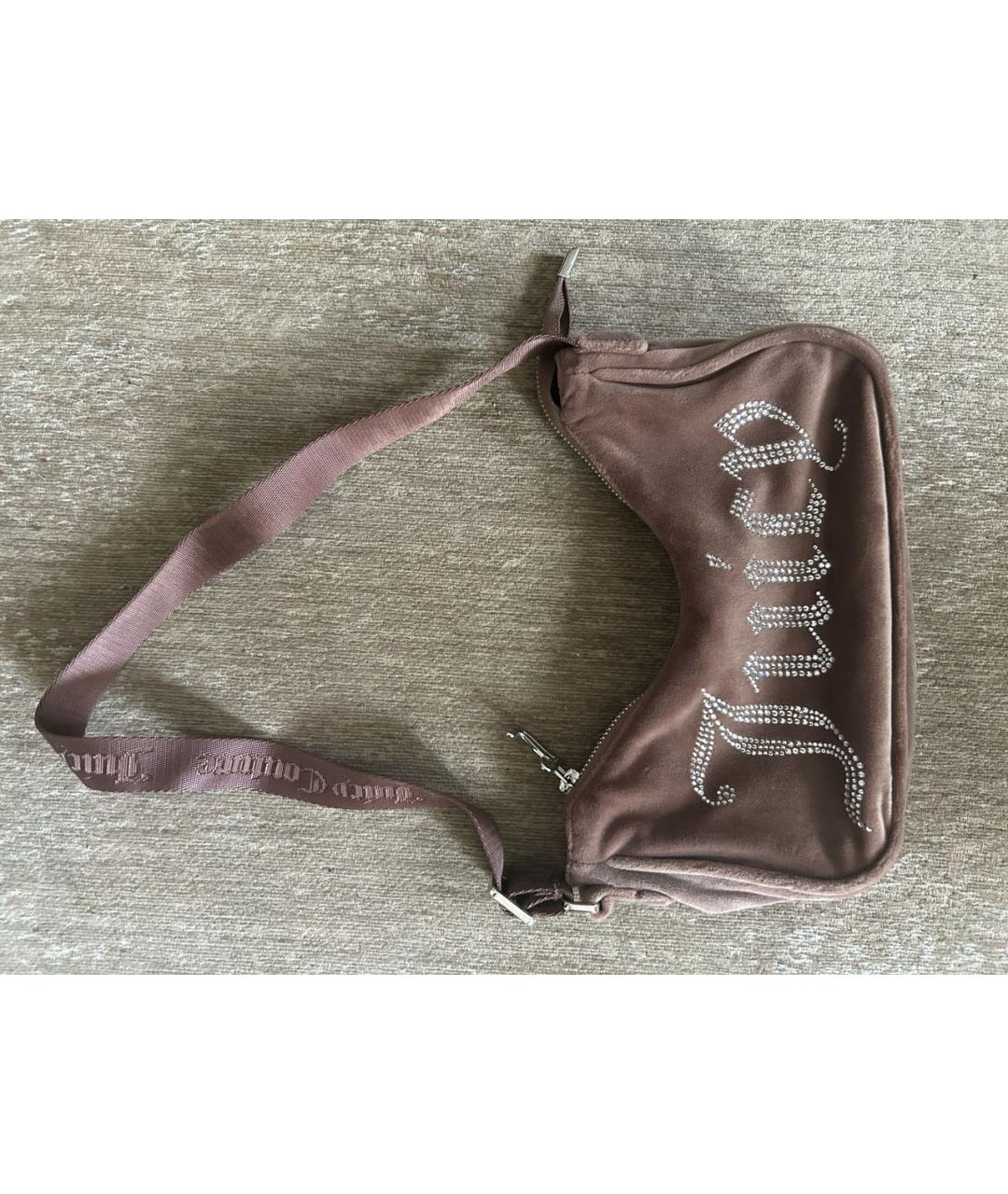 JUICY COUTURE Коричневая синтетическая сумка с короткими ручками, фото 9