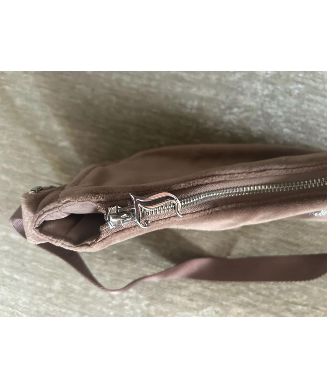 JUICY COUTURE Коричневая синтетическая сумка с короткими ручками, фото 3