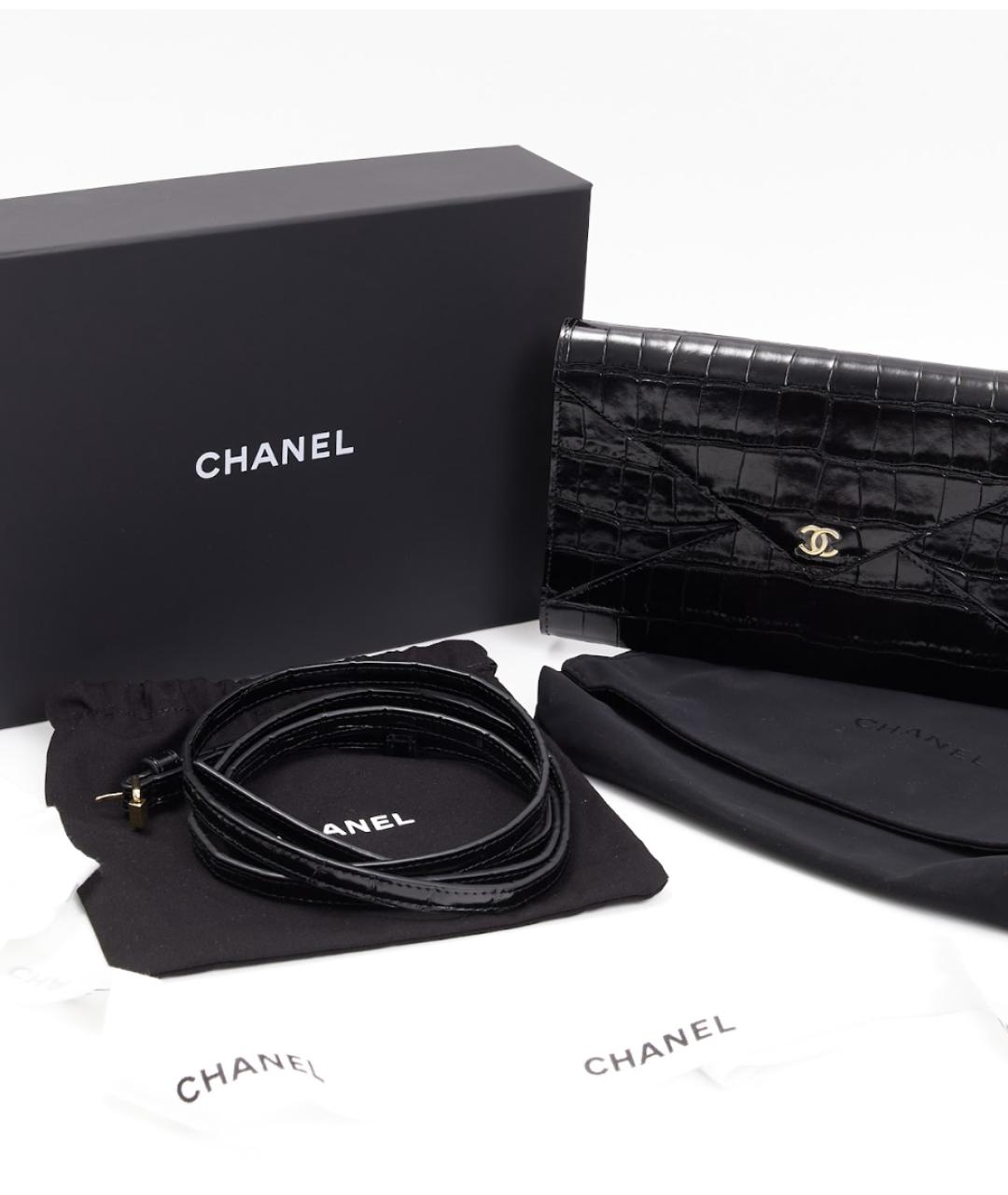 CHANEL Черная кожаная сумка через плечо, фото 6