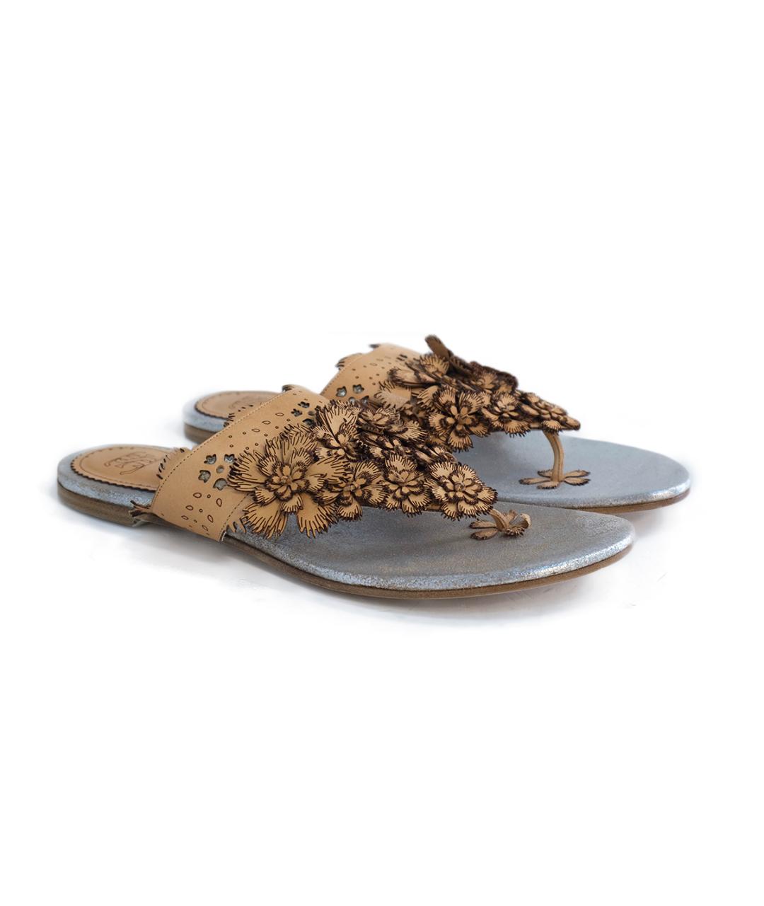 ERMANNO SCERVINO Серебряные кожаные сандалии, фото 2