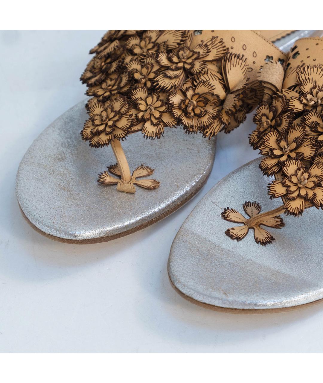 ERMANNO SCERVINO Серебряные кожаные сандалии, фото 3