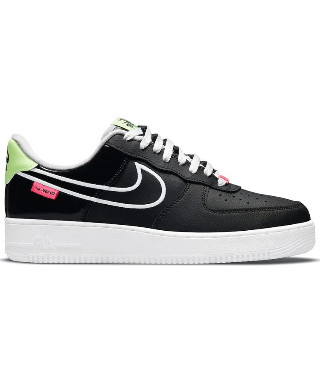 NIKE Черные кожаные низкие кроссовки / кеды, фото 1