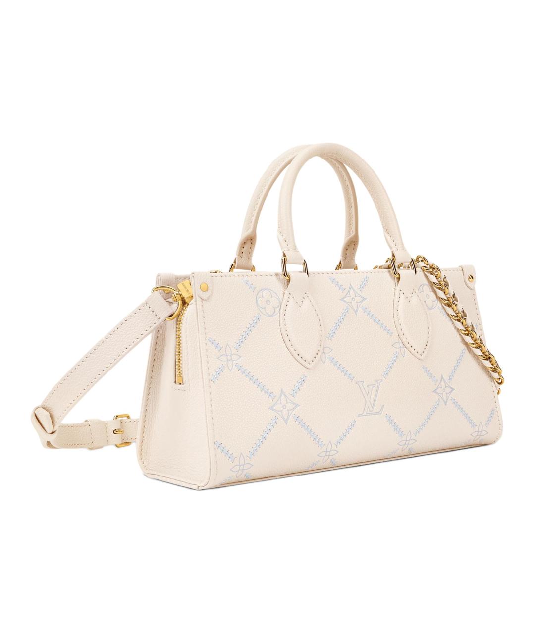 LOUIS VUITTON Бежевая кожаная сумка через плечо, фото 2