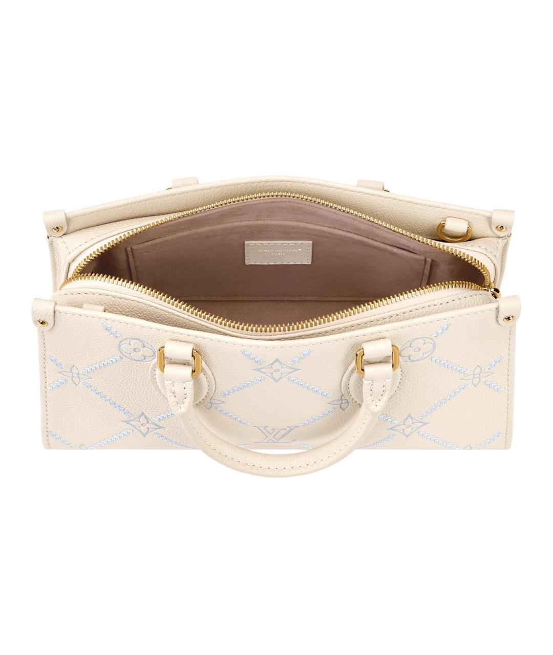 LOUIS VUITTON Бежевая кожаная сумка через плечо, фото 4