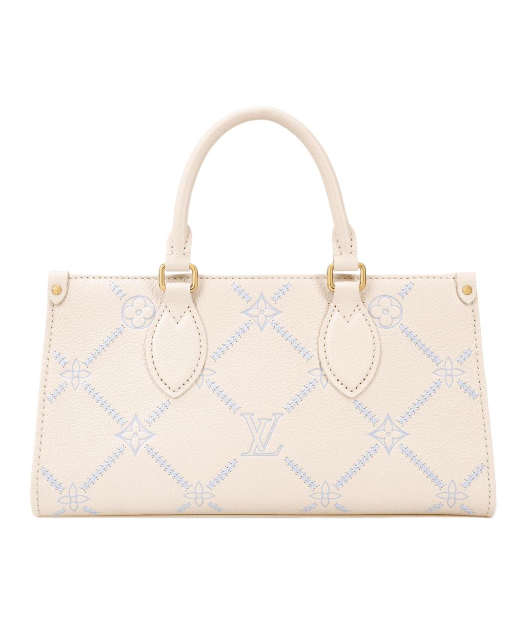 LOUIS VUITTON Бежевая кожаная сумка через плечо, фото 3