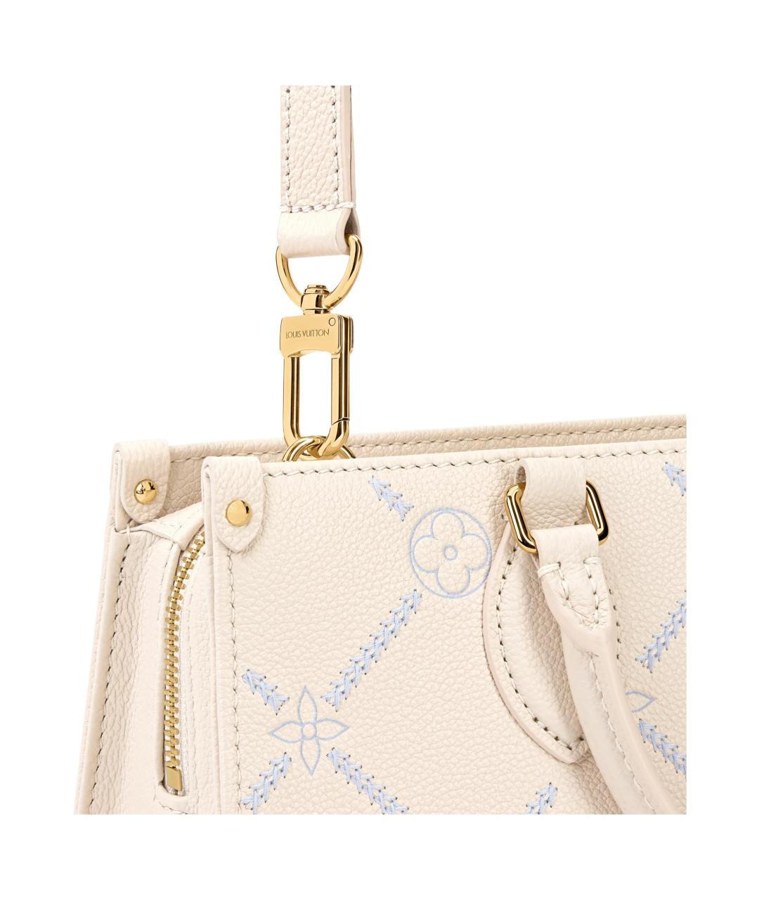 LOUIS VUITTON Бежевая кожаная сумка через плечо, фото 5