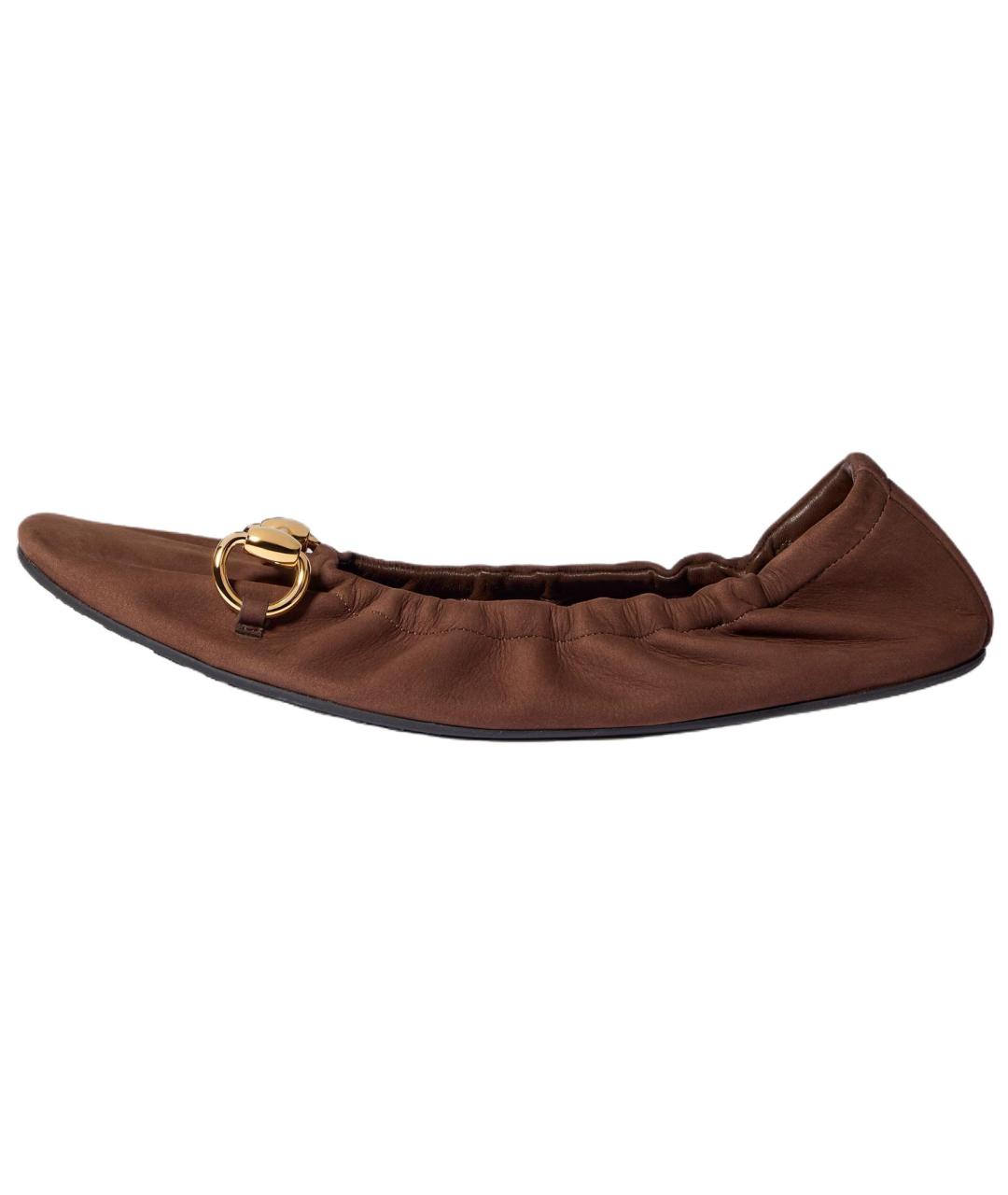 GUCCI Коричневые балетки, фото 2