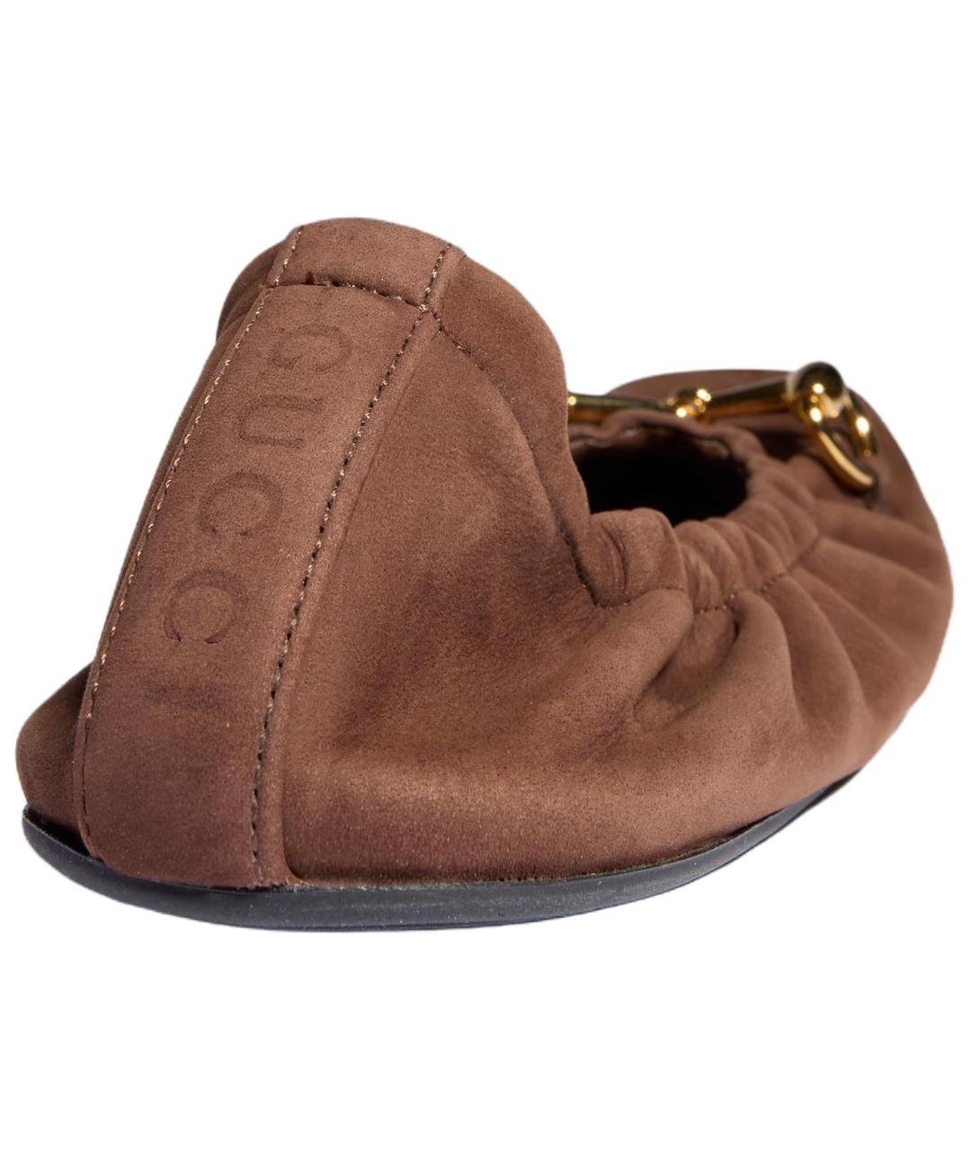 GUCCI Коричневые балетки, фото 4