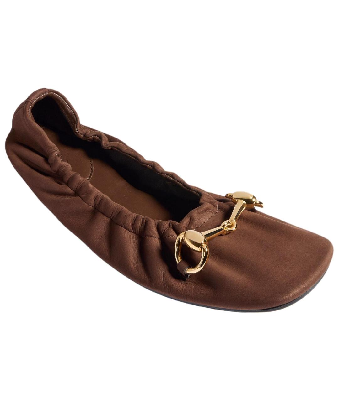 GUCCI Коричневые балетки, фото 3