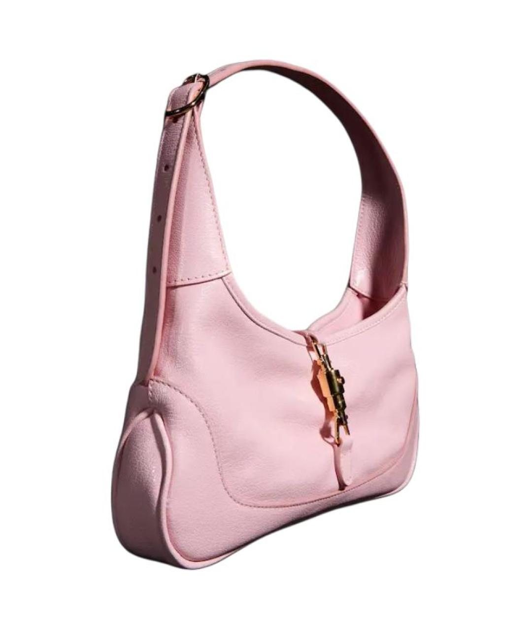 GUCCI Розовая кожаная сумка с короткими ручками, фото 3